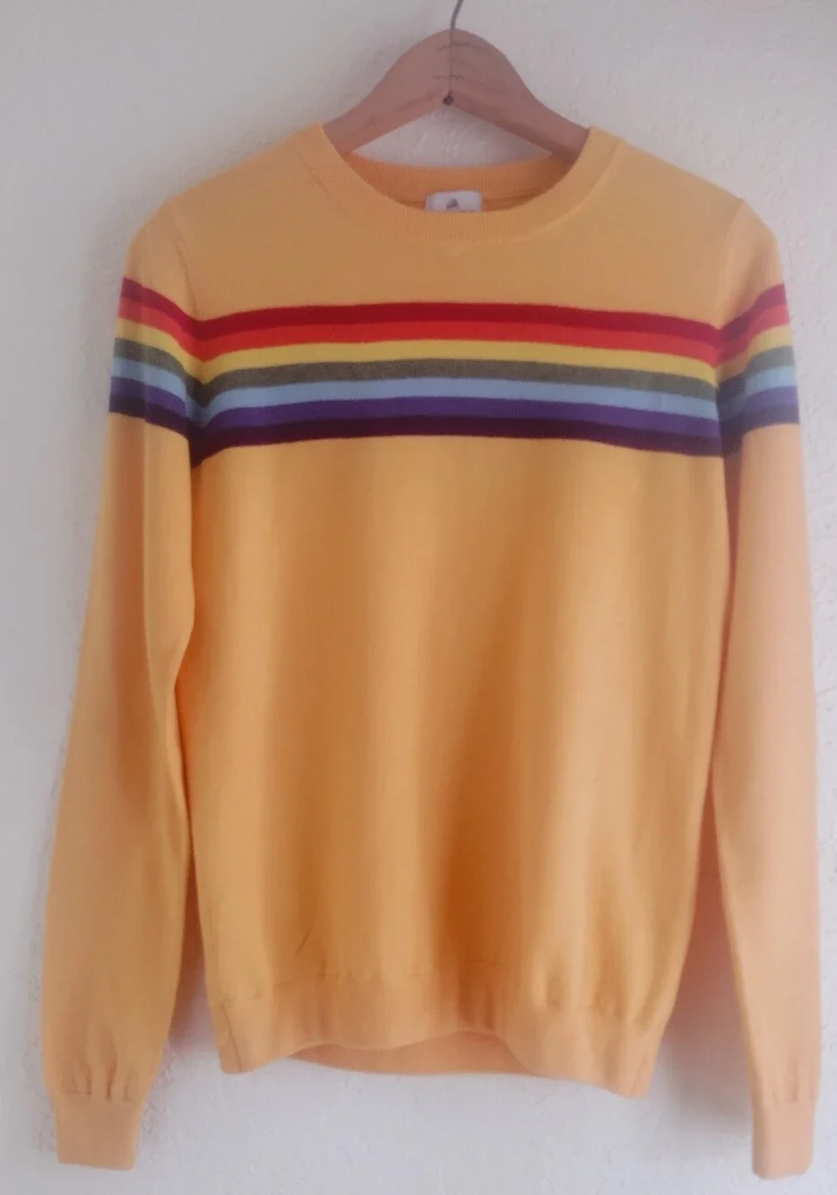 MADELEINE THOMPSON X AQUA Mustard Sweater With Rainbow